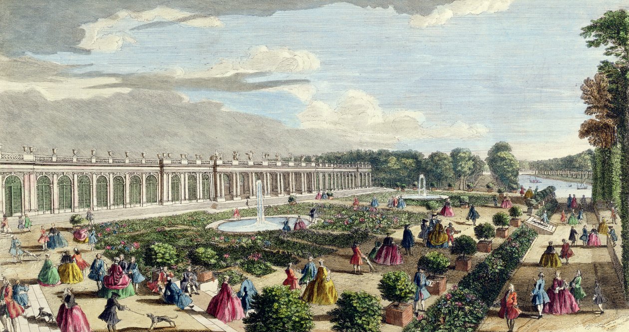 查看Chateau de Trianon，朝向花坛（另见171645） 作者 雅克·里格（Jacques Rigaud）