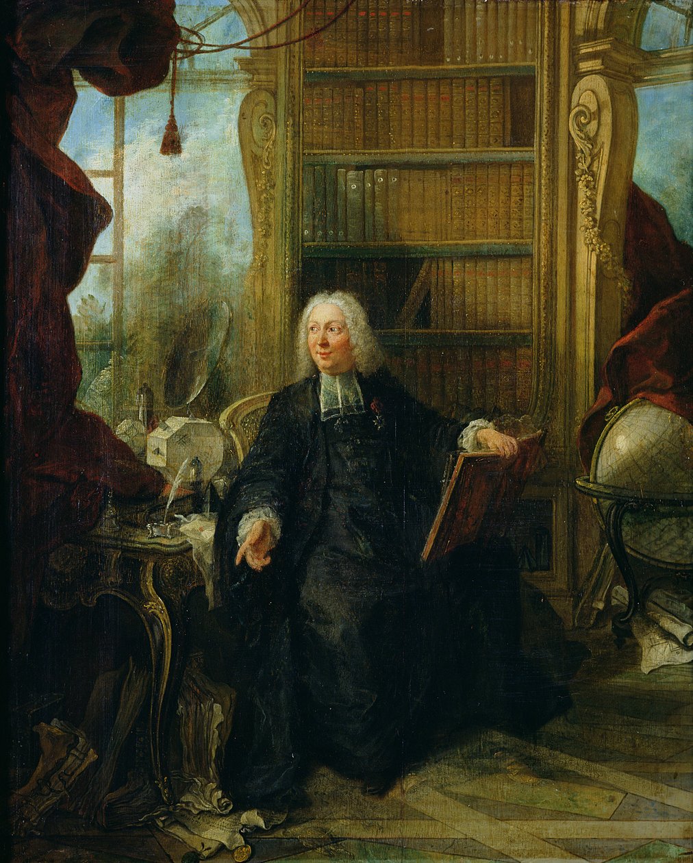 Abbot Nollet（1700-70）在他的研究中，在Chateau de la Muette光学馆 作者 雅克·德·拉约