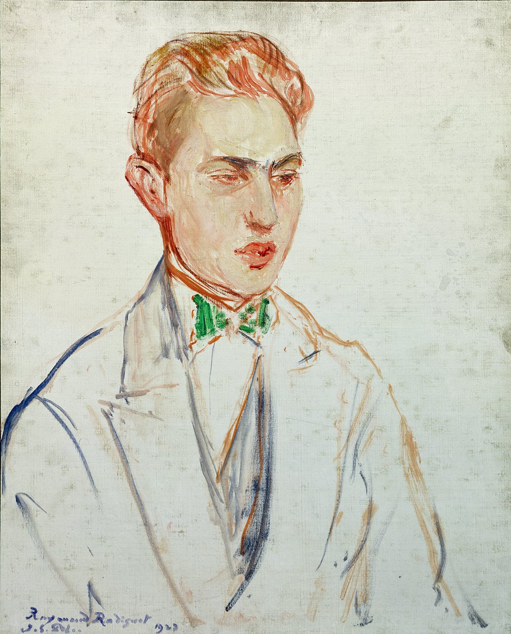 研究Raymond Radiguet（1902-23）1923年的画像（油卡） 作者 雅克·埃米尔·布兰奇