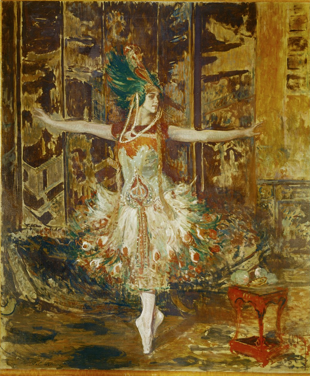 Tamara Karsavina 在伊戈尔-斯特拉文斯基的芭蕾舞剧《火鸟》中翩翩起舞 ... 作者 雅克·埃米尔·布兰奇