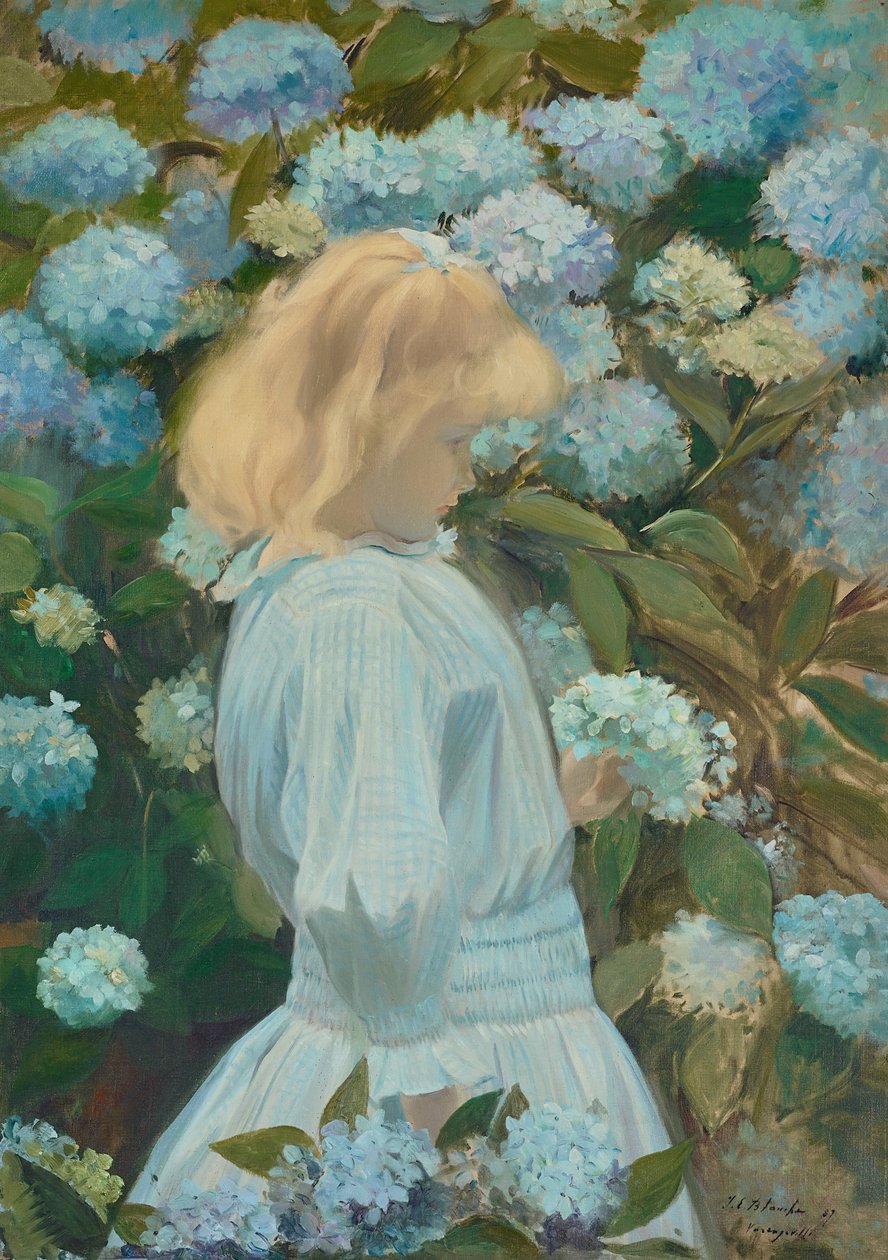 长着玳玳花的年轻女孩 作者 雅克·埃米尔·布兰奇