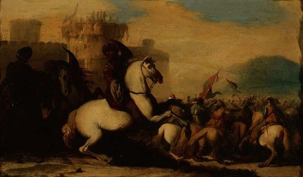 堡垒外的骑兵交战 作者 雅克·考特瓦伊斯（Jacques Courtois）