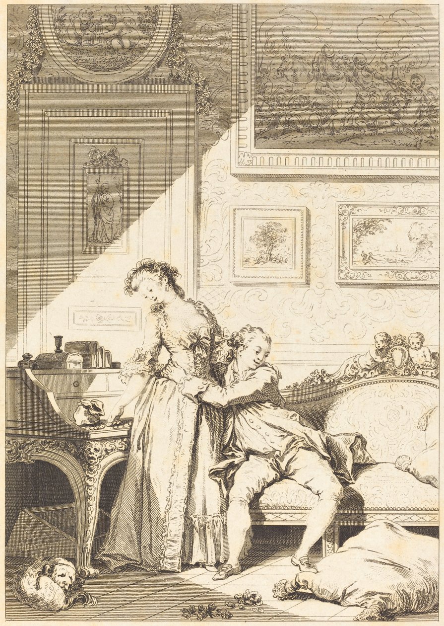 女吝啬鬼 作者 雅克·阿利亚梅 (Jacques Aliamet) 和安托万·让·杜克洛斯 (Antoine Jean Duclos) 模仿让·奥诺雷·弗拉戈纳尔