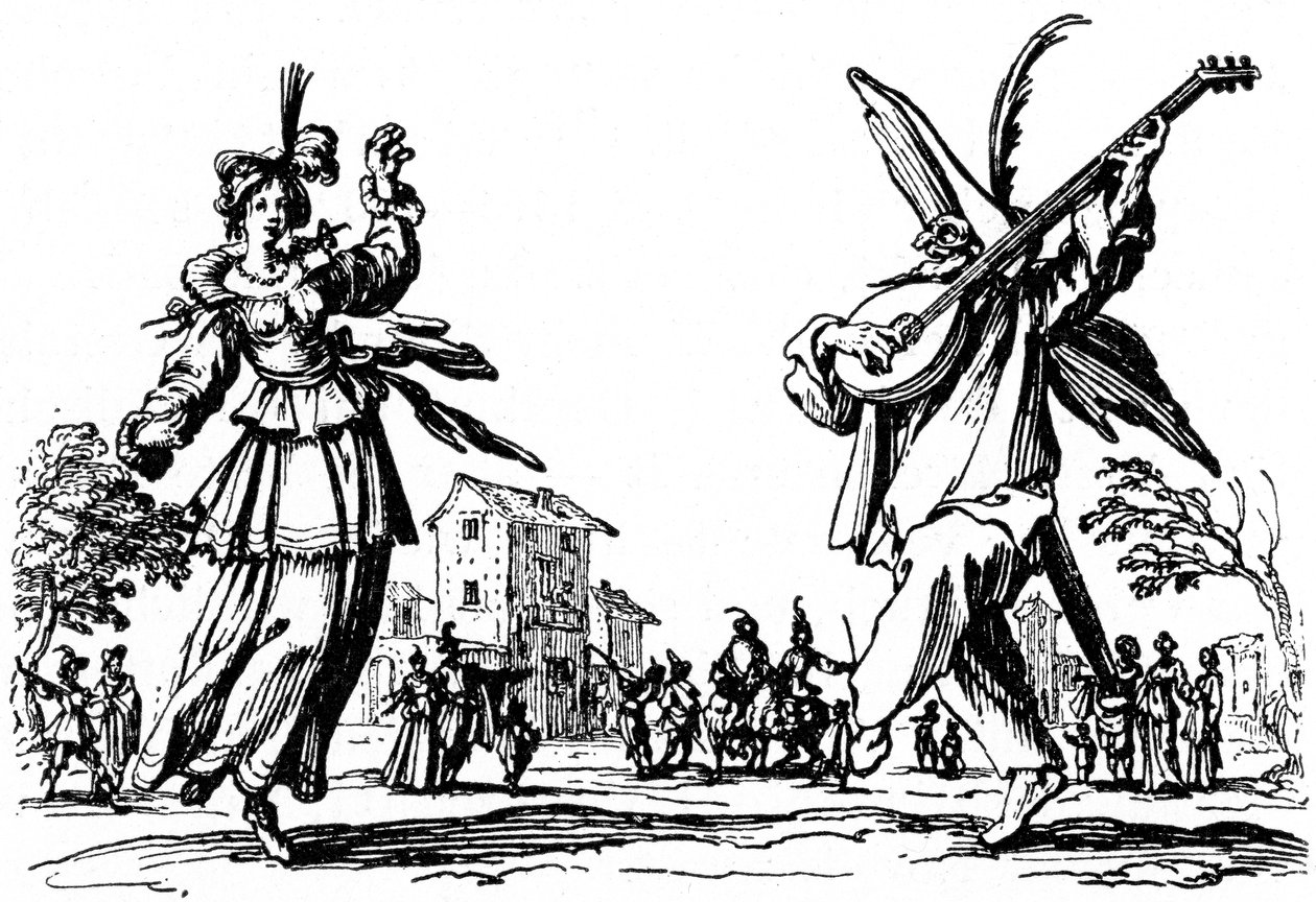 Balli di Sfessania - 来自Jacomo Callot的蚀刻版画。 作者 雅克·卡洛