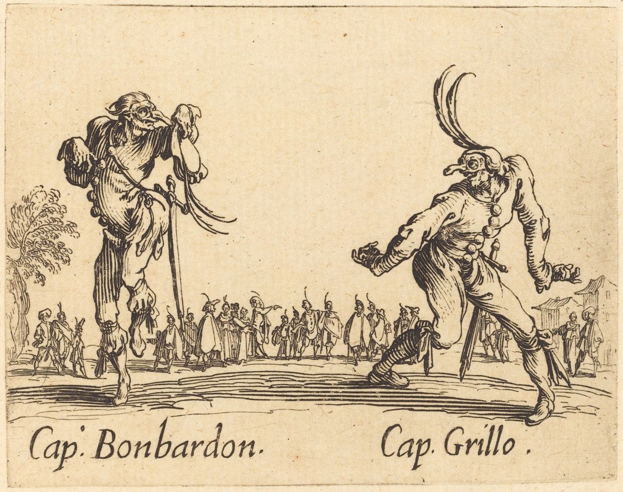 Cap.Bonbardon和Cap.Grillo，约1622年。 作者 雅克·卡洛