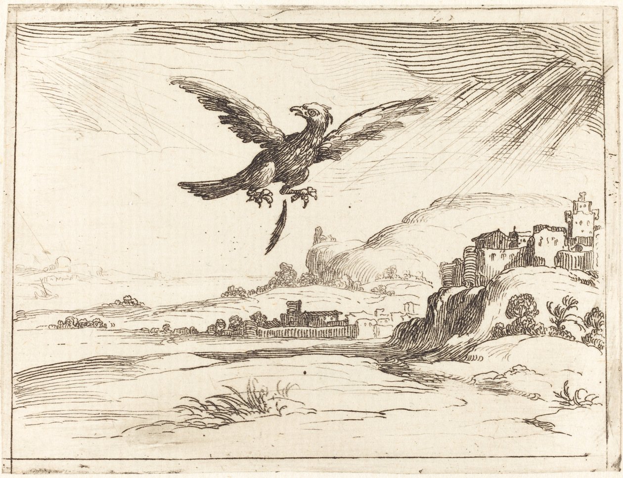 老鹰失去了一根旧羽毛，1628年。 作者 雅克·卡洛