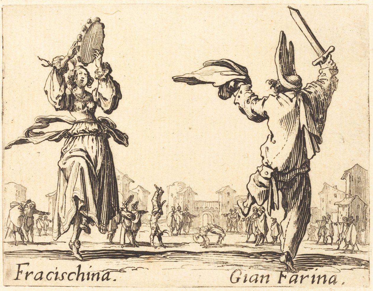Fracischina和Gian Farina，约1622年。 作者 雅克·卡洛