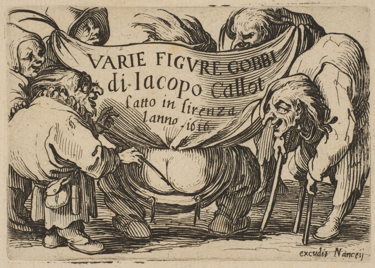 Frontispiece，来自Varie Figure Gobbi，套房也称为Les Bossus，LesPygmées，Les ...，1616-22。 作者 雅克·卡洛