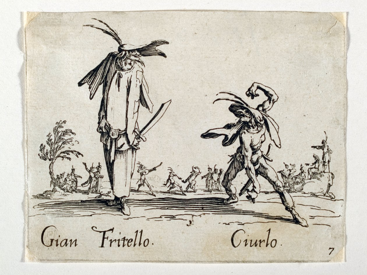 Gian Fritello 和 Ciurlo，《艺术喜剧》中的人物... 作者 雅克·卡洛
