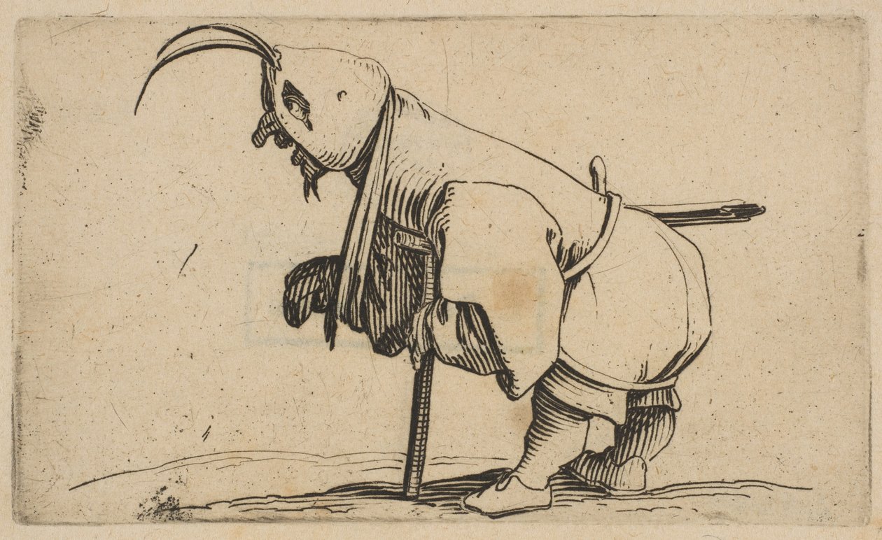 LEstropiéau Capuchon戴头巾的乞eg，出自Varie Figure Gobbi，配饰，1616-22。 作者 雅克·卡洛