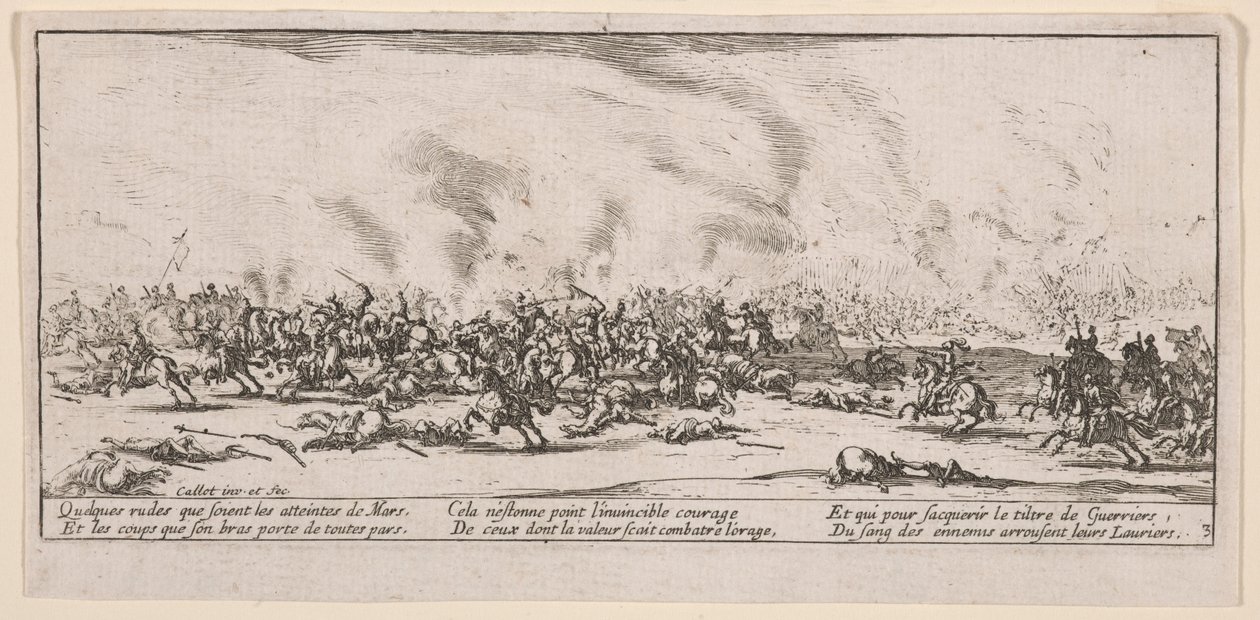 La Bataille（战斗），插图，选自 Les Grandes misères de la guerre（《战争的大悲惨》）。 作者 雅克·卡洛