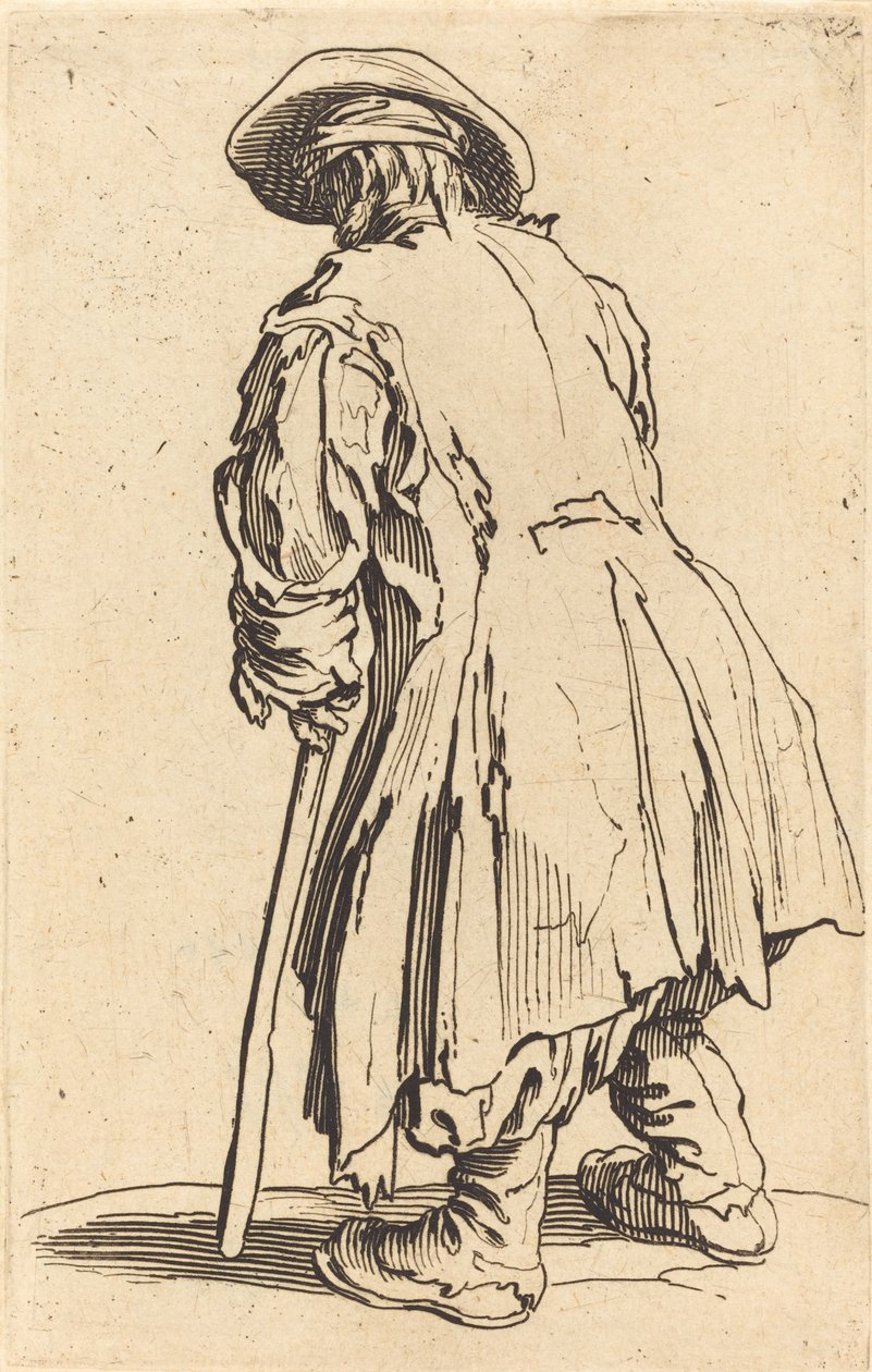 有一个拐杖的老叫化子，c.1622 作者 雅克·卡洛