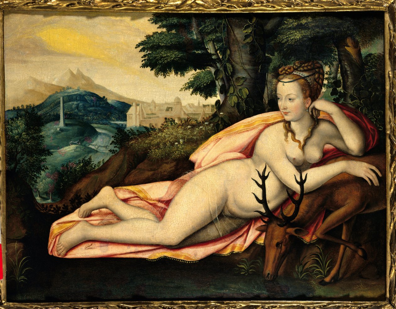 Diane de Poitiers (1499-1566) Lady of Breze, Duchess of Valentinois en Diane Jacques Callot (1592-1635) 16 世纪的画作。 森利斯，狩猎博物馆 作者 雅克·卡洛