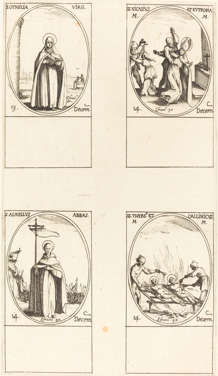 圣Othilia; 圣Nicasius & Eutropia; 圣Agnelus; 圣Thyrs