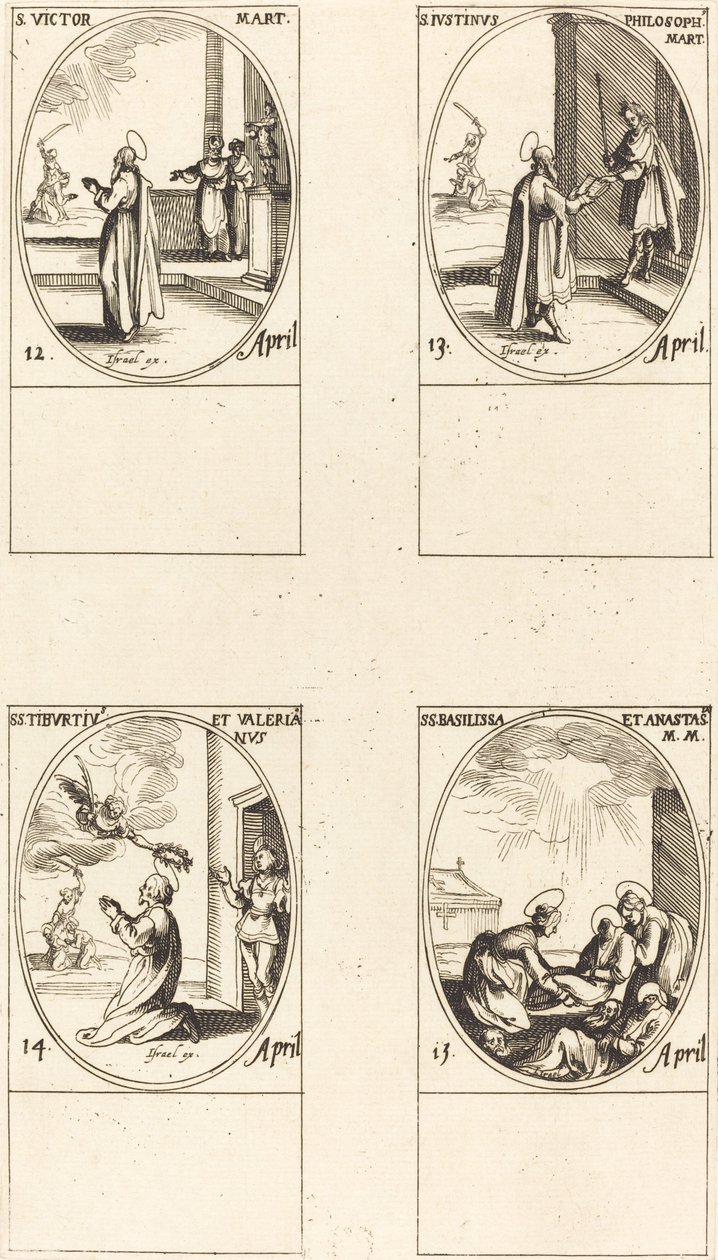St.Tiburtius and Valerianus; Sts Tiburtius and Valerianus; Sts.巴西利萨和阿纳斯塔西娅 作者 雅克·卡洛