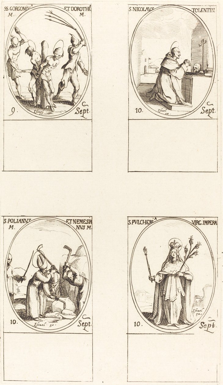 Sts. Gorgonius & Dorothy, St. Nicholas of Tolentino, St. Polianus & Nemesian, St. Pul. 作者 雅克·卡洛
