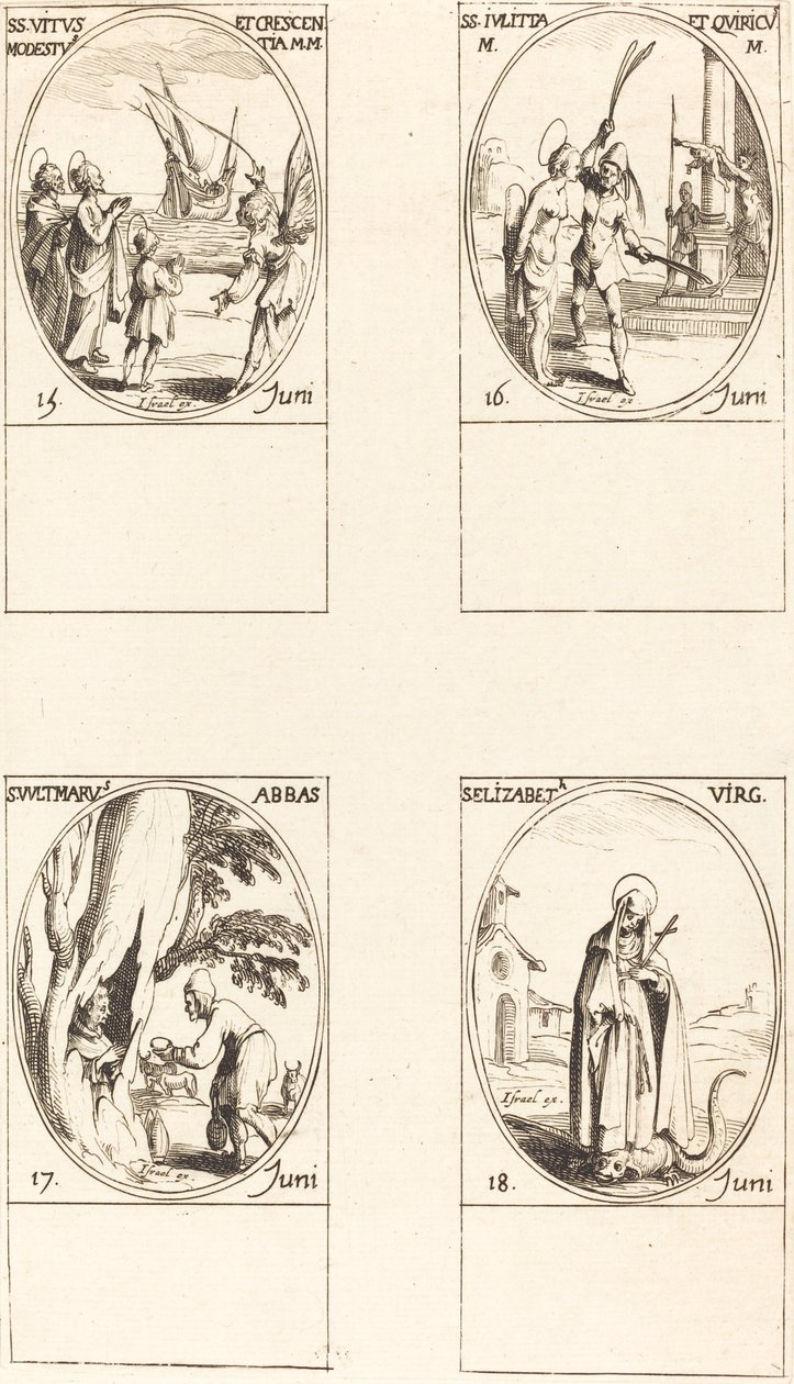 Sts.Vitus, Modestus, & Crescentia; St.Julitta & Quiricus; St.Avitus, Abbot; St. 作者 雅克·卡洛