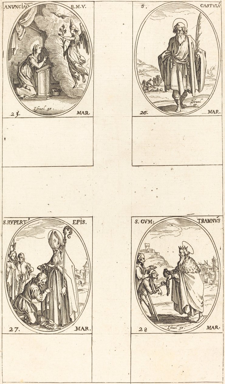 Annunciation, St. Castulus, St. Rupert, St. Gontran. 作者 雅克·卡洛