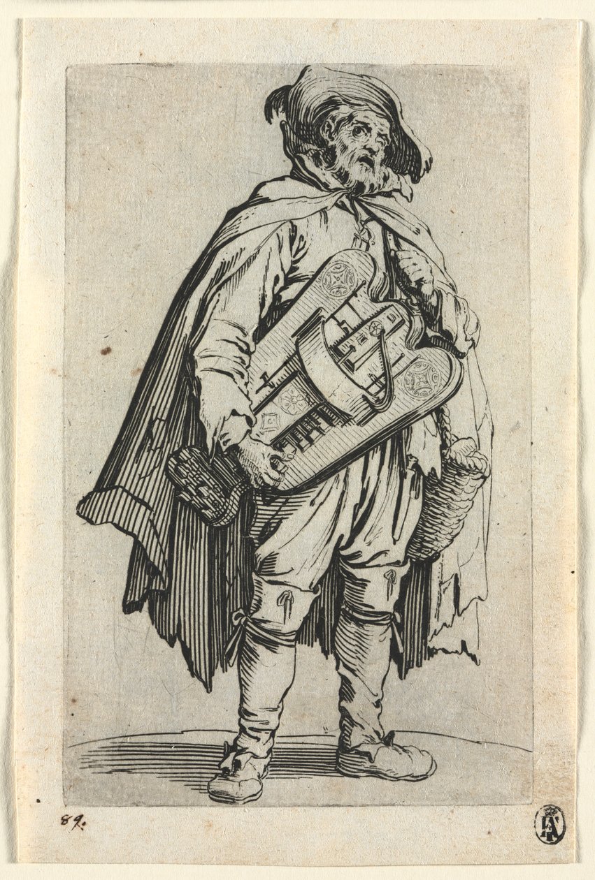 乞eg：Hurdy-Gurdy播放器，c。 1623。 作者 雅克·卡洛