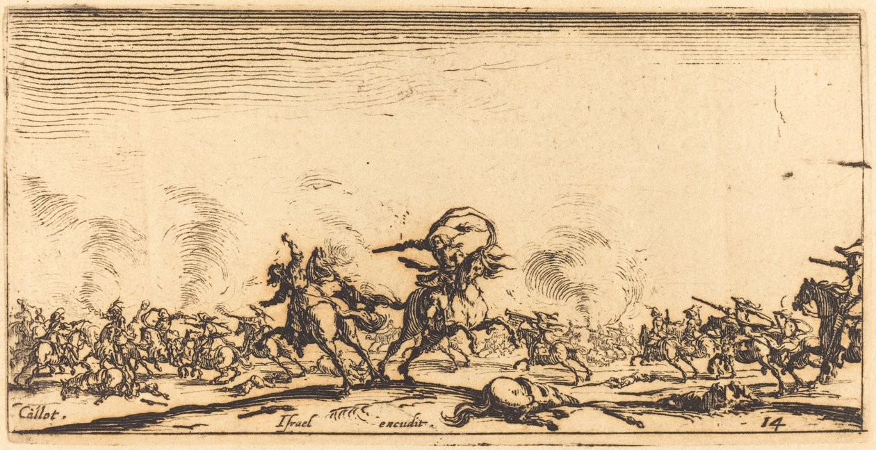 使用手枪的骑兵战斗，约1632-1634年。 作者 雅克·卡洛