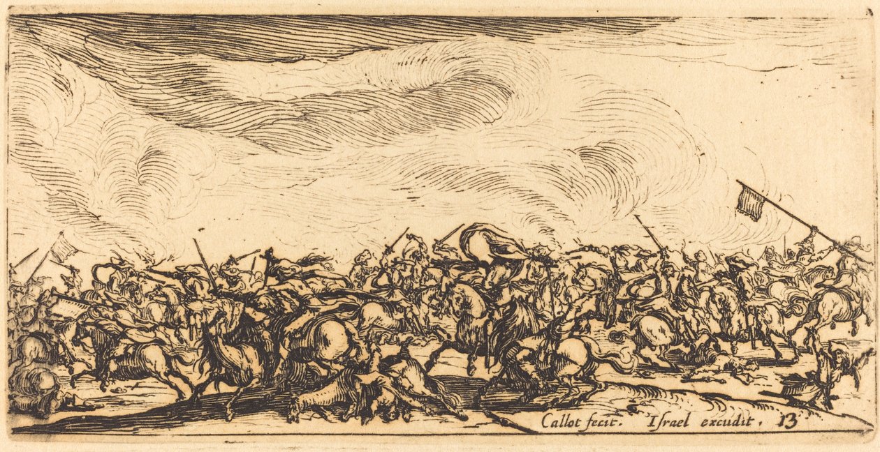 骑兵用剑的战斗，约1632-1634。 作者 雅克·卡洛