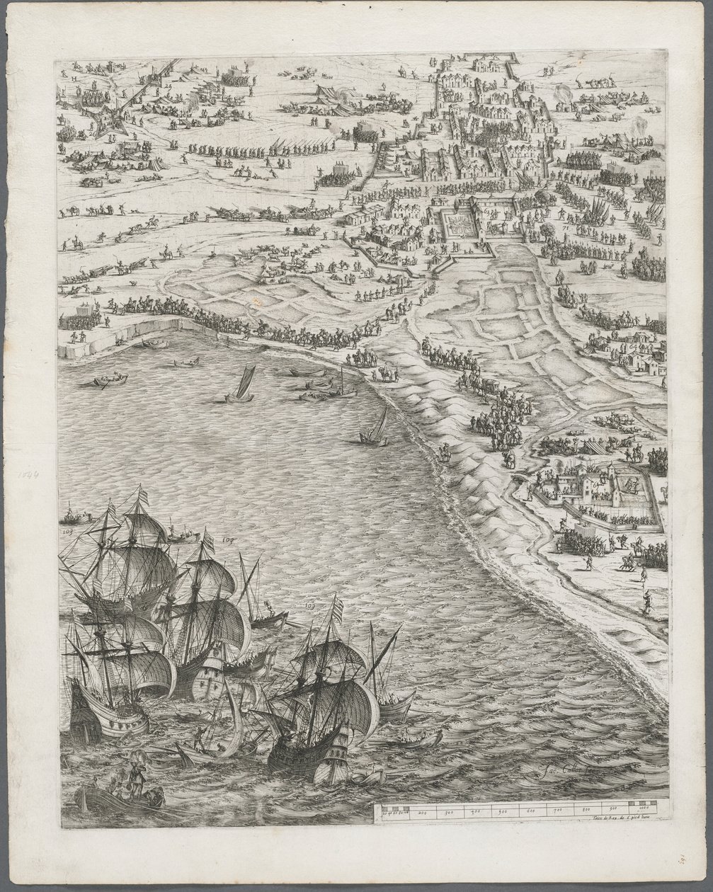围攻拉罗谢尔：第12板，1628-1630年。 作者 雅克·卡洛