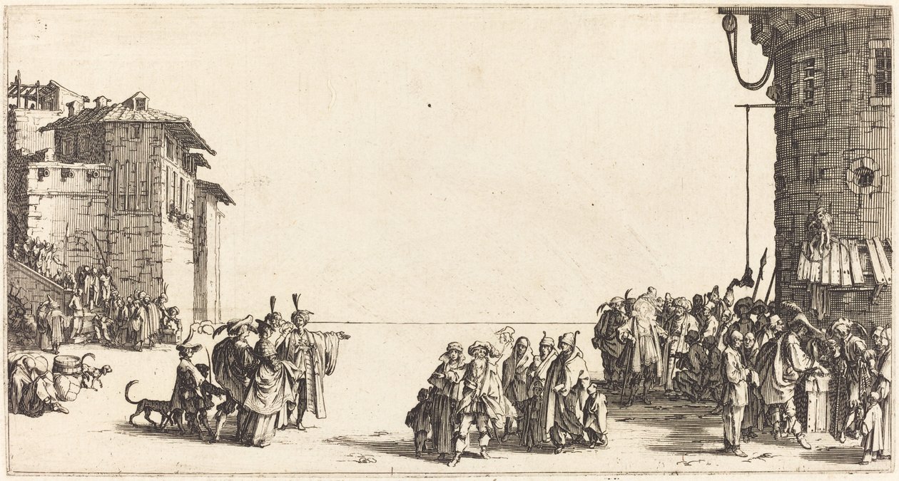 奴隶市场，1620年。 作者 雅克·卡洛