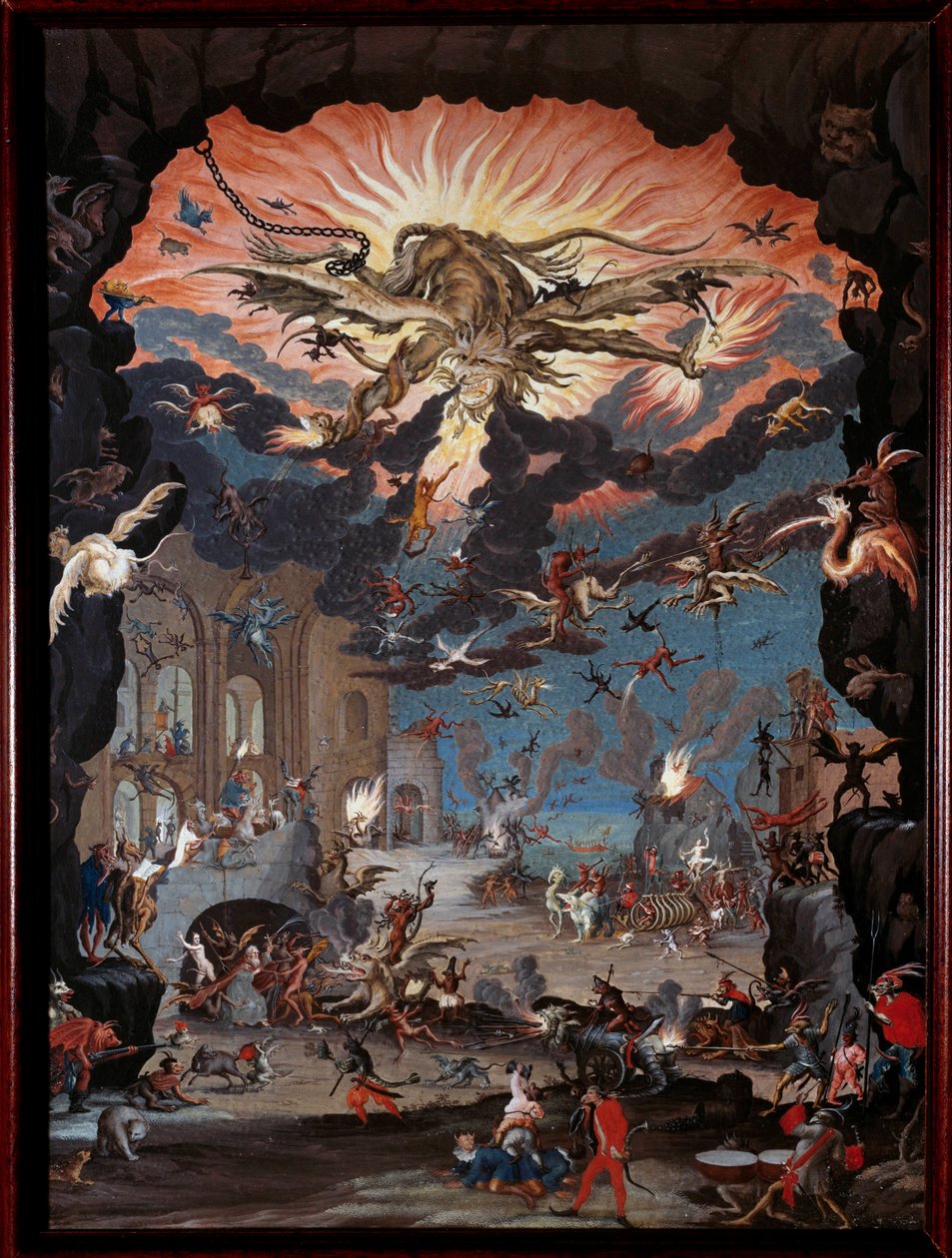 圣安东尼大帝（或隐士圣安东尼或神父圣安东尼）的诱惑。 雅克·卡洛 (Jacques Callot) 的绘画 (1592-1635) 作者 雅克·卡洛