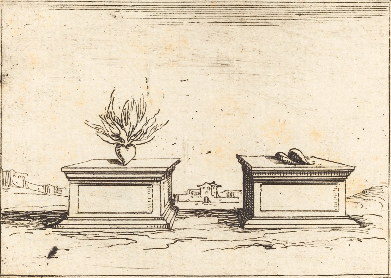 两颗心，1628年。 作者 雅克·卡洛
