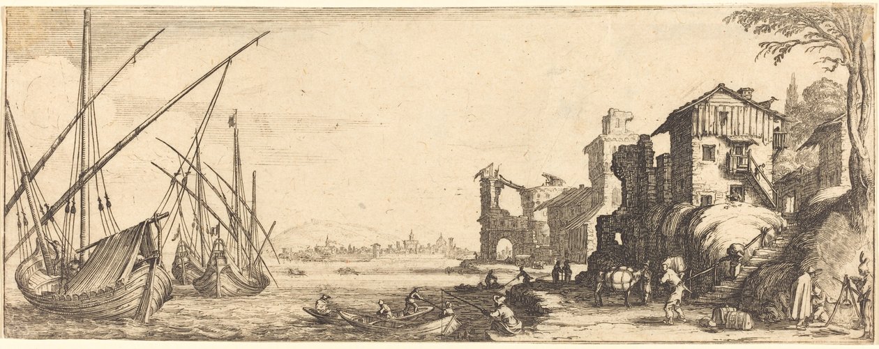 小港口 作者 Jacques Callot 或 Jacques Callot 的追随者