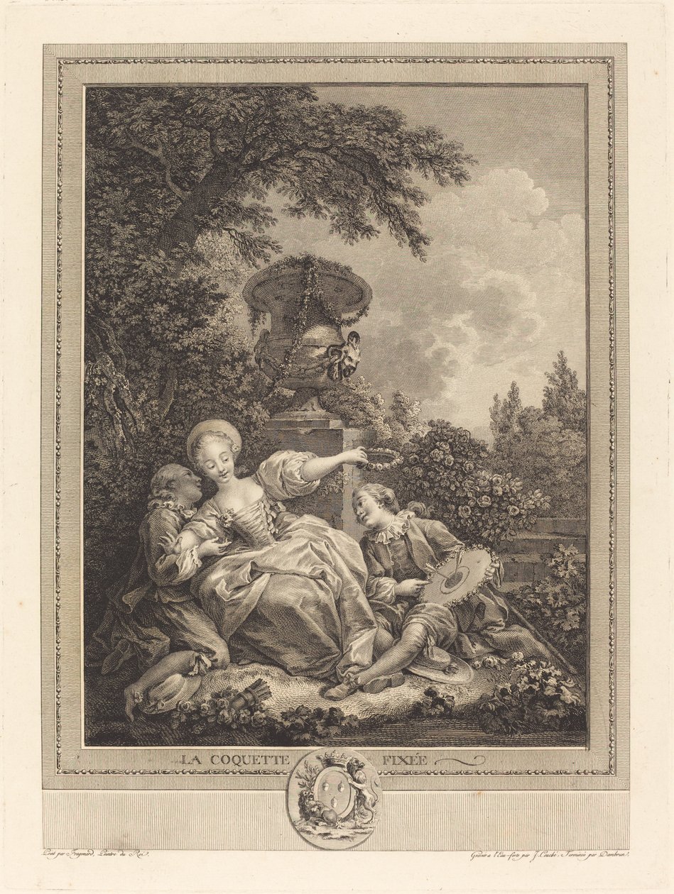 固定的娇妻 作者 让·奥诺雷·弗拉戈纳尔 (Jean Honoré Fragonard) 之后的 Jacques Couché 和 Jean Dambrun