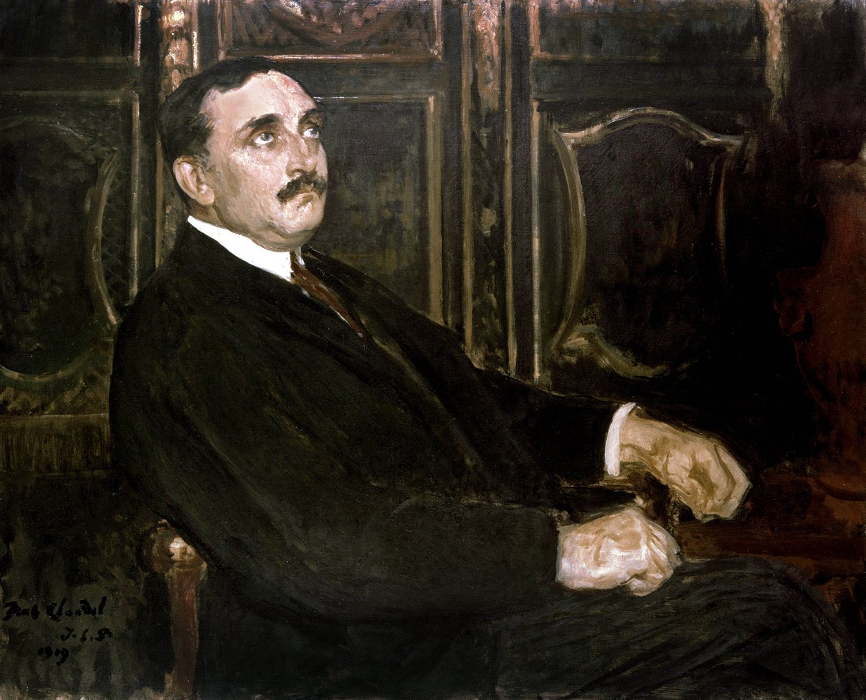 法国作家和外交官保罗克劳德尔，1919年 作者 雅克·埃米尔·布兰奇