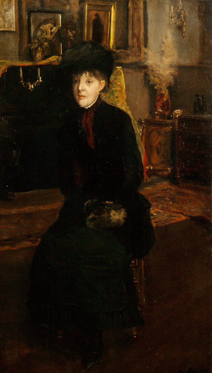玛丽-卡萨特的画像 1844-1926年，1885年。 作者 雅克·埃米尔·布兰奇