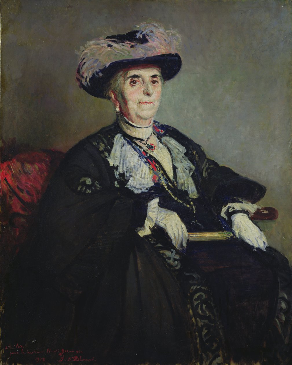 第二次研究1913年Henri Germain夫人的肖像 作者 雅克·埃米尔·布兰奇