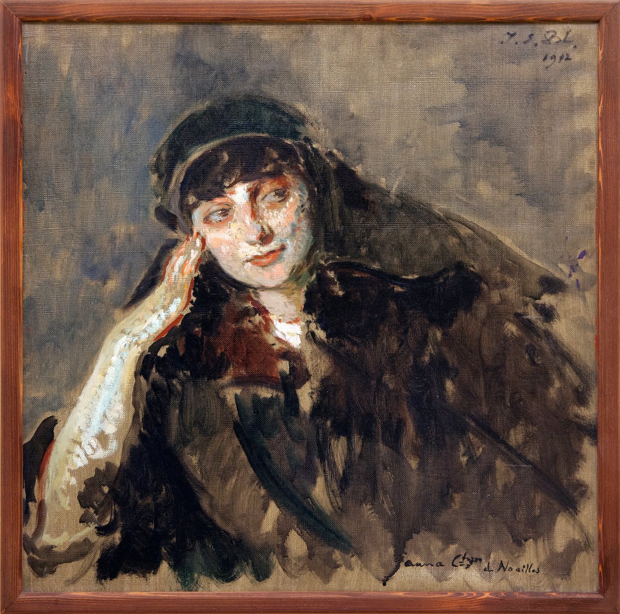 安娜-伊丽莎白-德-诺伊尔伯爵夫人肖像研究（绘画） 作者 雅克·埃米尔·布兰奇