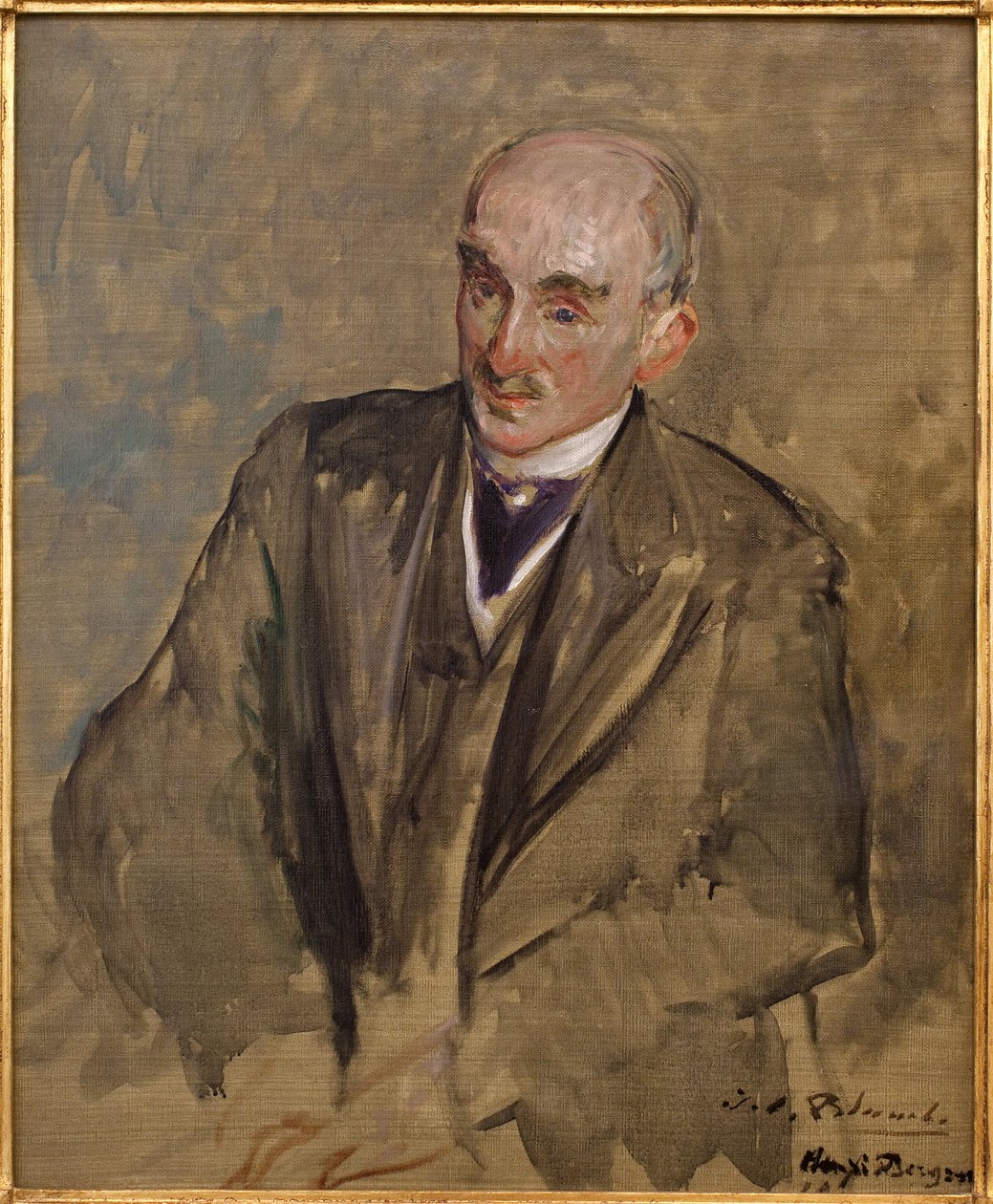 研究亨利·柏格森 (Henri Bergson) (1859-1941) 的肖像。 雅克·埃米尔 (Jacques-Emile) Blanche (1861-1942) 作画，布面油画 作者 雅克·埃米尔·布兰奇