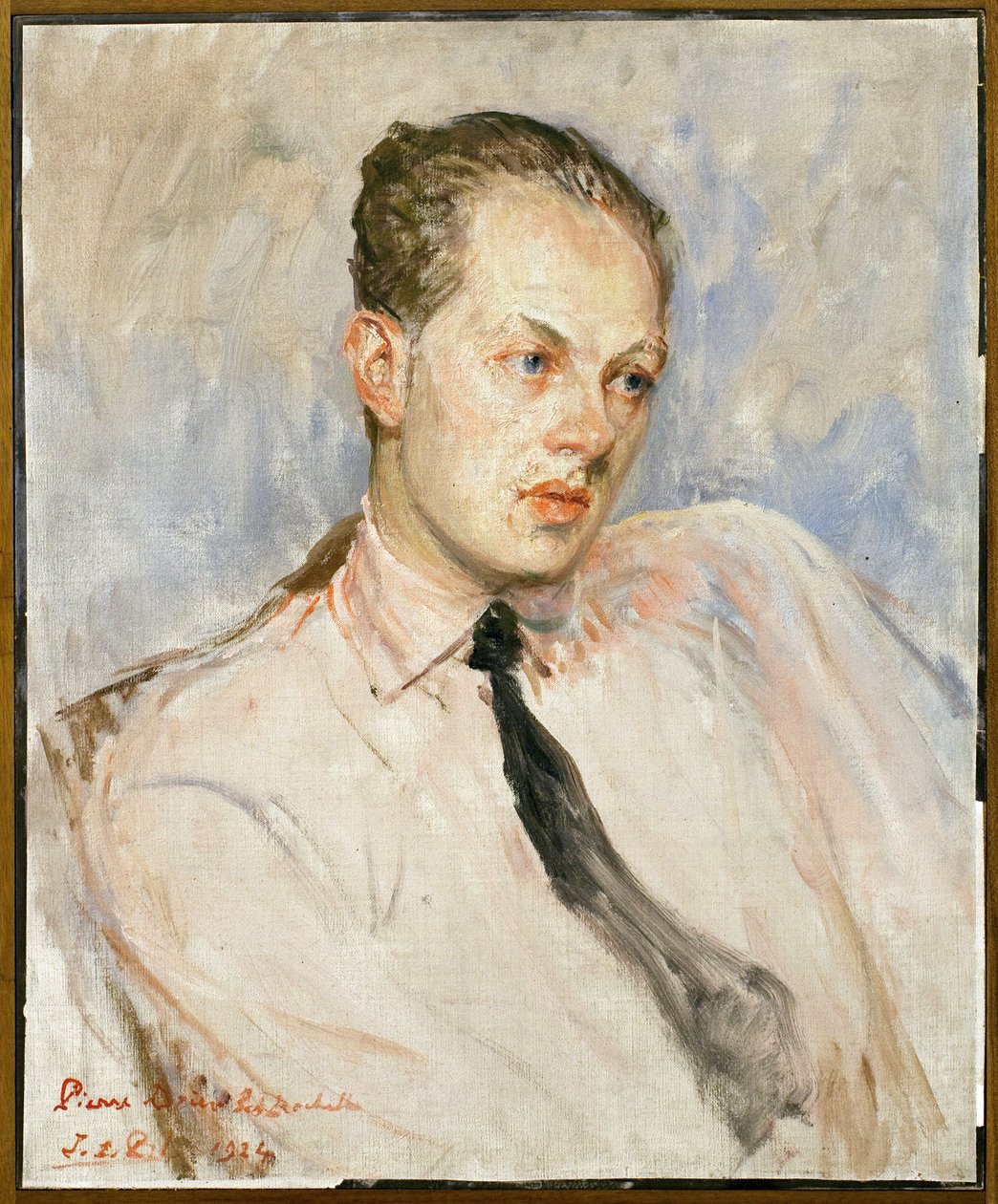 皮埃尔-德利厄-拉罗谢尔（1893-1945）的肖像研究。雅克-埃米尔-布兰奇（1861-1942）的绘画，布面油画 作者 雅克·埃米尔·布兰奇