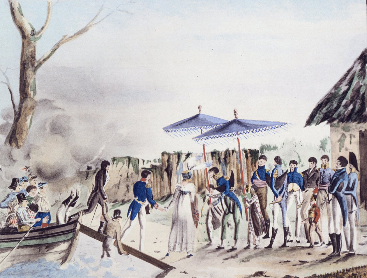 弗雷西内的玫瑰和她的丈夫在1817年至1820年出版的“世界环游世界”杂志上，来自帝汶的迪利，于1927年出版 作者 雅克·艾蒂安·维克多·阿拉戈
