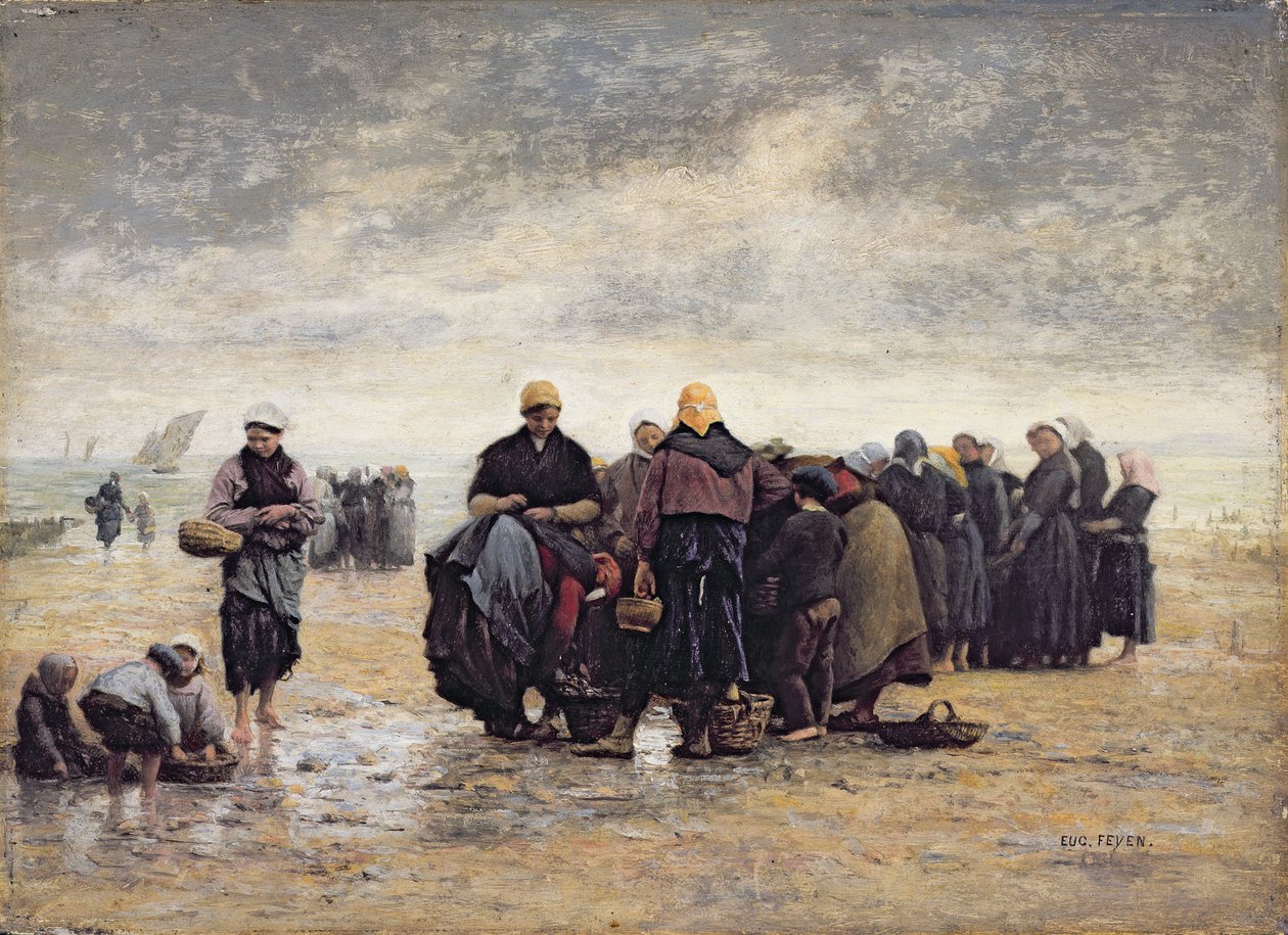 海岸上（油画） 作者 雅克·尤金·费恩（Jacques Eugene Feyen）
