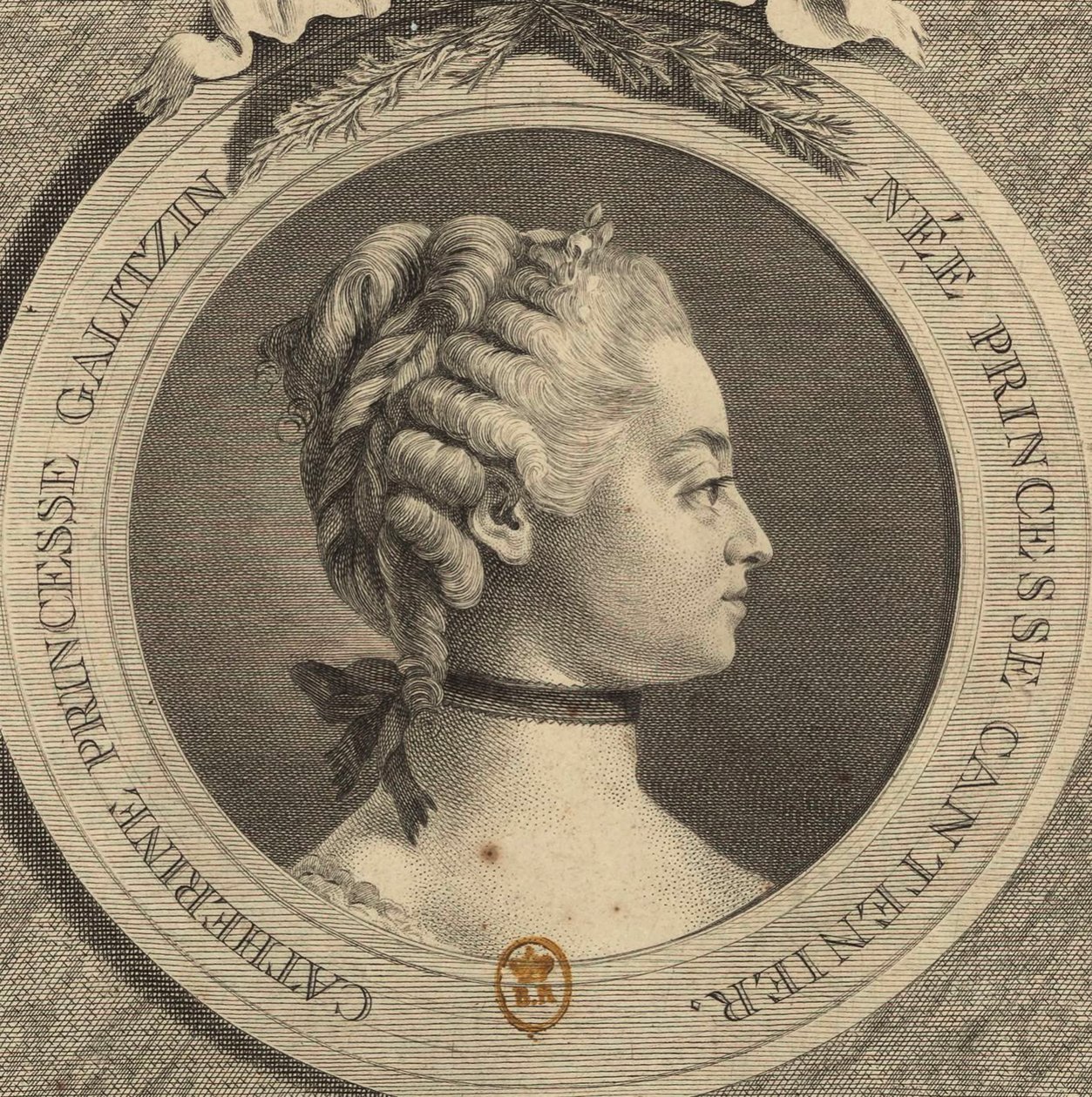 Ekaterina Dmitrievna Golitsyna伯爵夫人的肖像，1720-1761年，名Cantemir。 作者 雅克·菲尔曼·博瓦莱