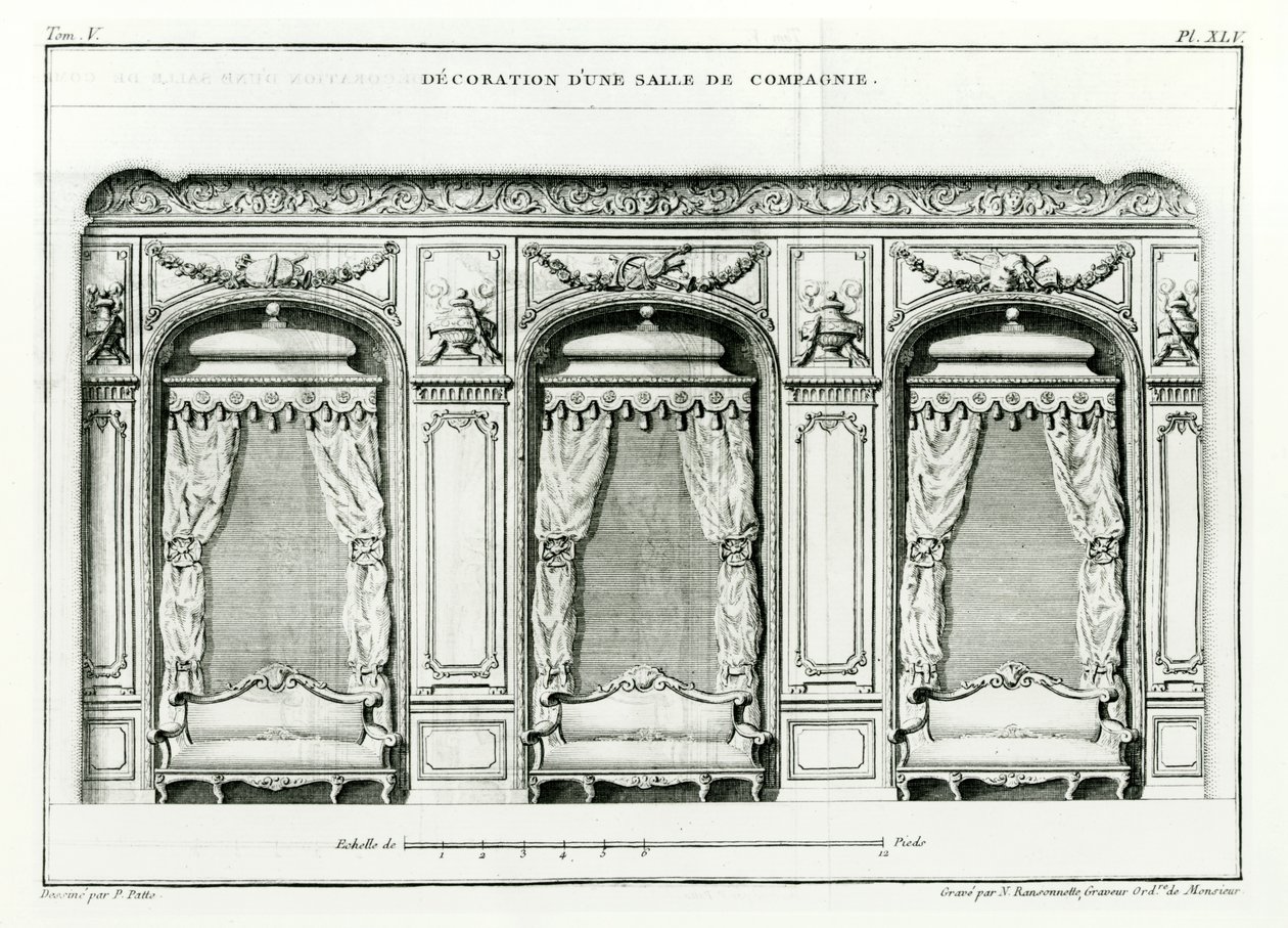 一个聪明的巴黎绘画室，1770年初，来自巴黎的Cours dArchitecture，由1771-77出版，共有6卷，由Blondel，Jacques-Francois（1705-74）系列，由Pierre Patte去世后完成， 作者 雅克·弗朗索瓦·布朗德尔