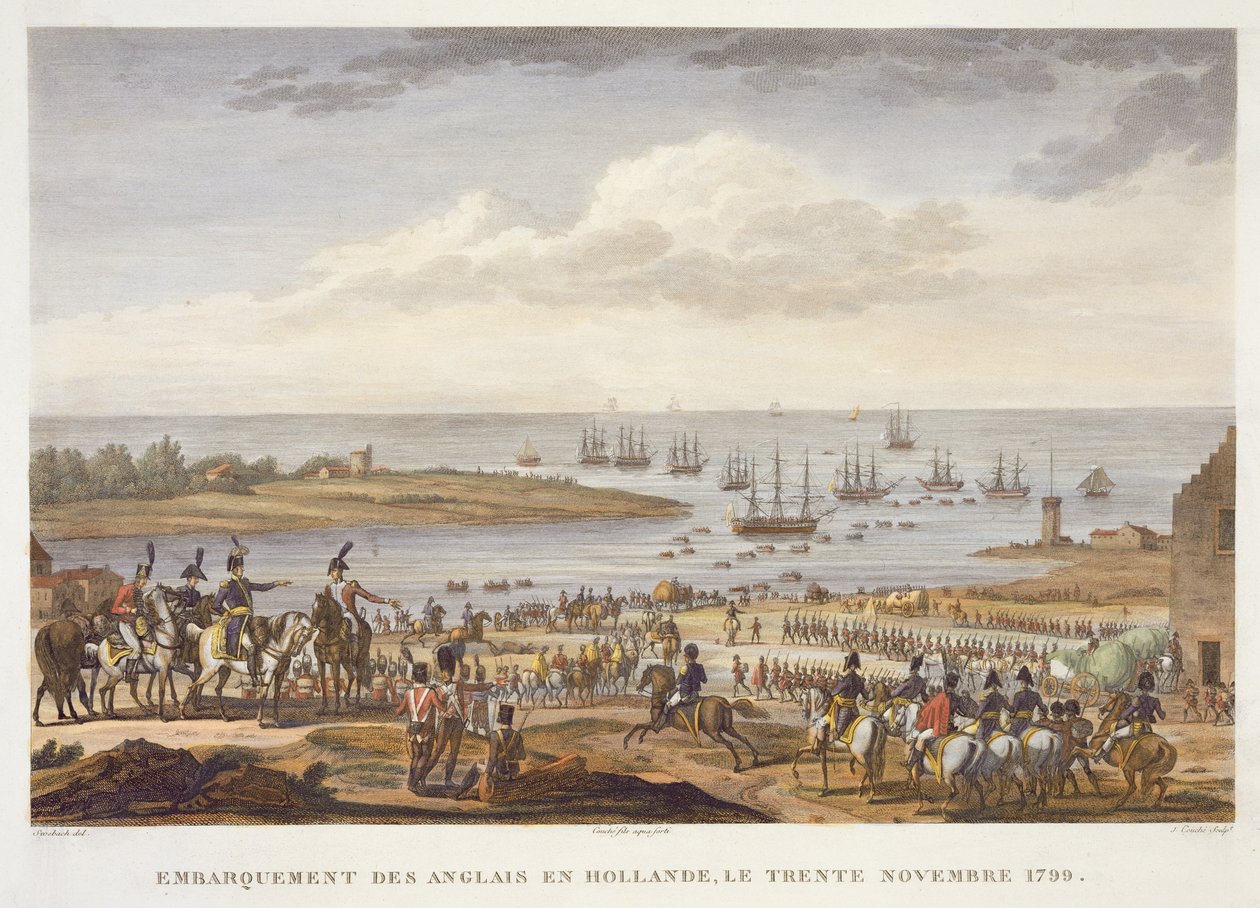 荷兰英语登陆，1799年11月30日，Louis Francois Couche（1782-1849）（aquatint） 作者 雅克·弗朗索瓦·约瑟夫·斯韦巴赫