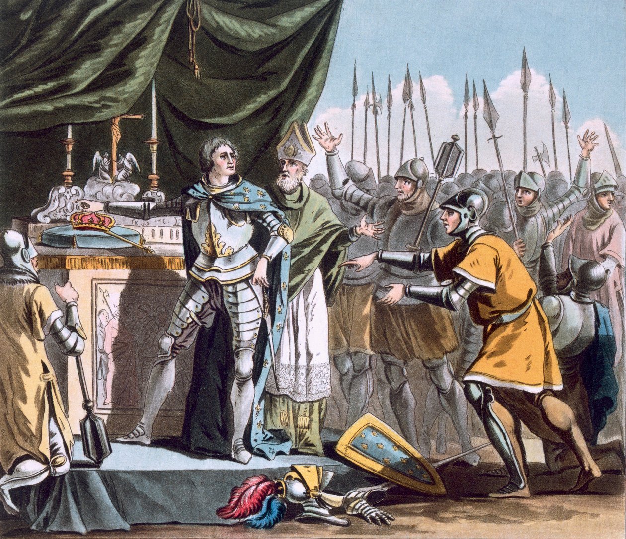 1214年的Bouvines历史性日，由Jean Baptiste Morret（1790  -  1820年），1790年雕刻 作者 雅克·弗朗索瓦·约瑟夫·斯韦巴赫