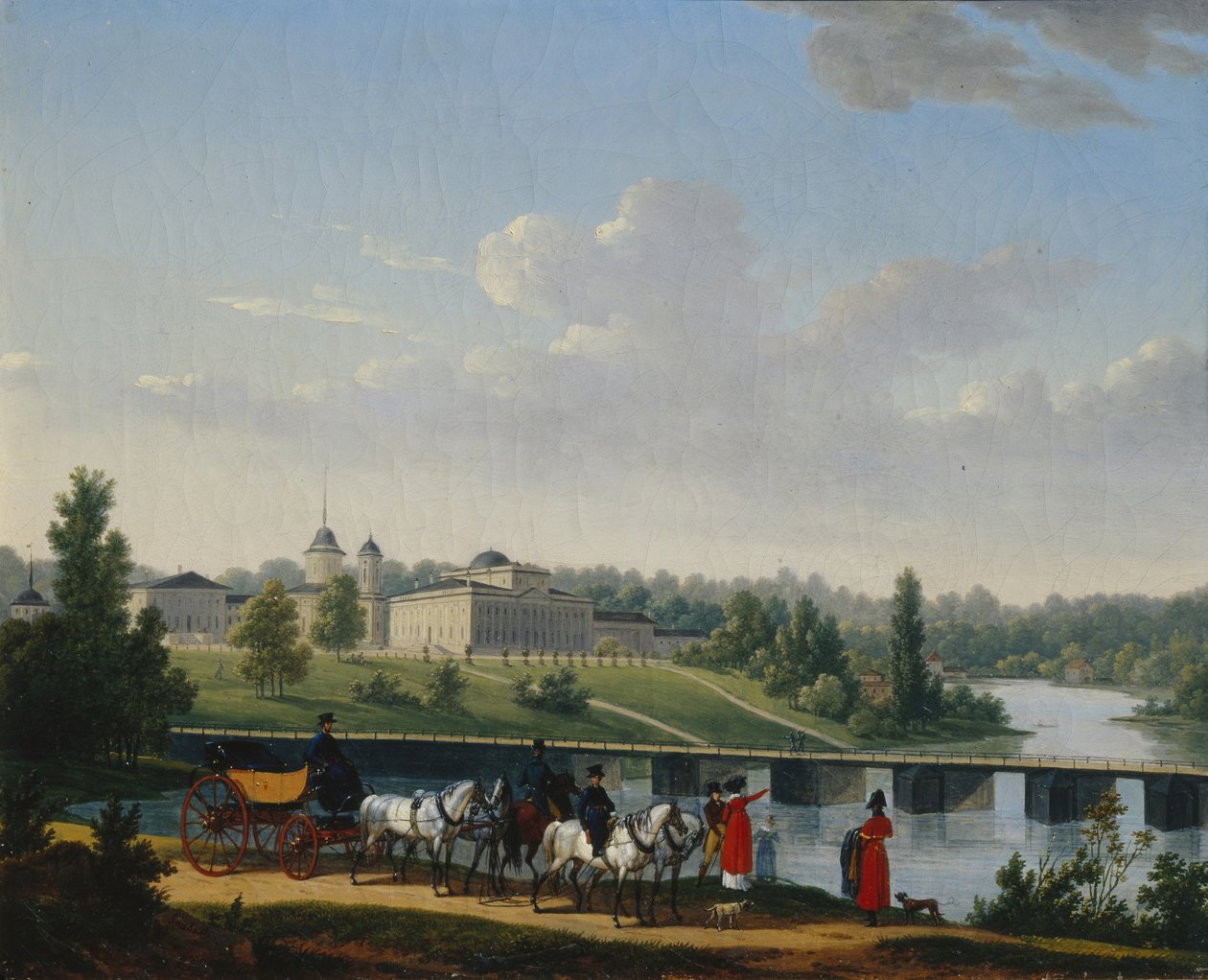 步行。佩赫拉-雅科夫列夫斯科耶Golitsyns庄园，1820年 作者 雅克·弗朗索瓦·约瑟夫·斯韦巴赫