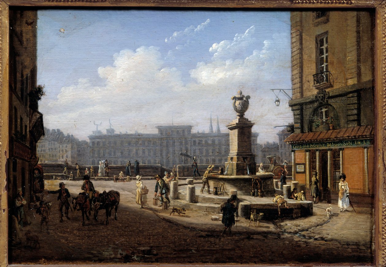 Jacques Francois Joseph Swebach Dit Fontaine（或 Desfontaines）的巴黎高等学校广场景观 作者 雅克·弗朗索瓦·约瑟夫·斯韦巴赫