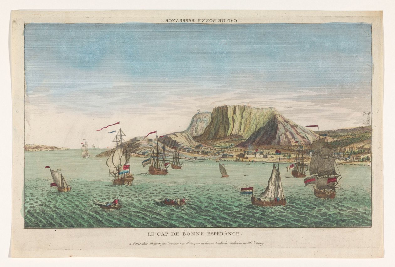 南非好望角的景色 Cap de Bonne Esperance（物体上的标题） 作者 雅克·加布里埃尔·胡奎尔