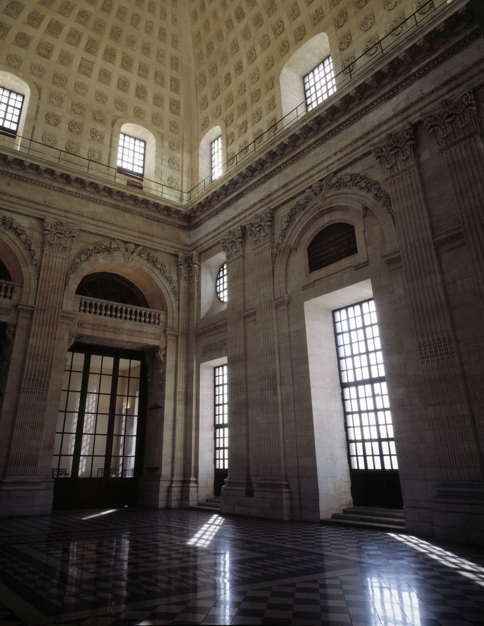 巴洛克式建筑：Hotel Dieu (1741-1748) 由建筑师 Jacques Germain (Jacques-Germain) Soufflot (1713-1780) 设计。 内部视图。 里昂，罗纳 (69)。 作者 雅克·格曼（Jacques Germain）Soufflot