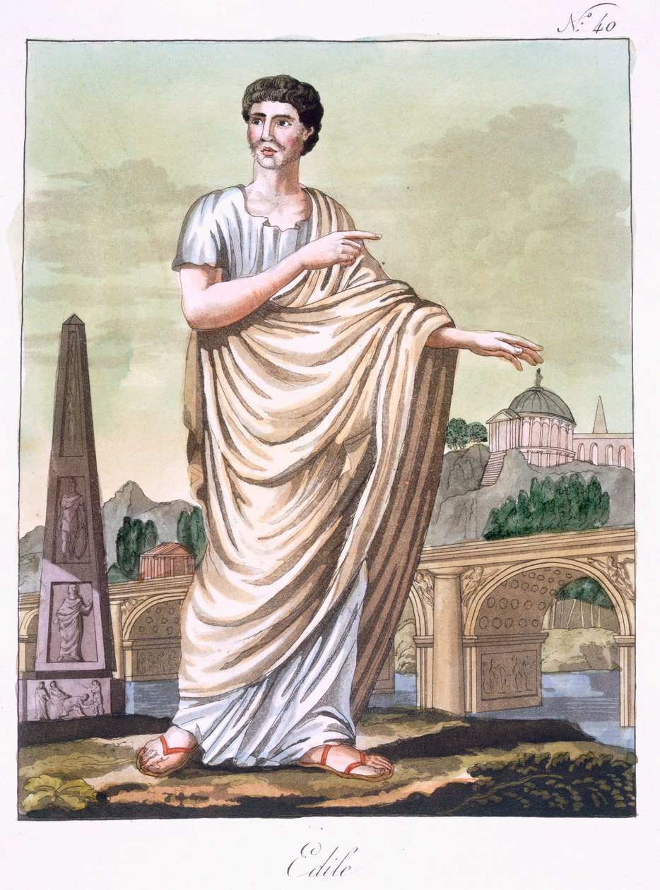 Aedilus，来自&39;L&39;Antique Rome&39;的插图，由Labrousse雕刻，于1796年出版 作者 雅克·格拉塞德·圣索维尔