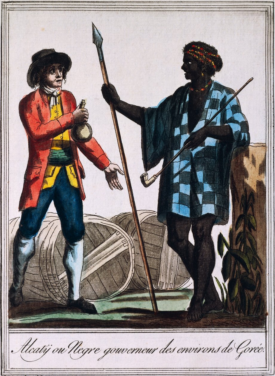 Alcaty，塞内加尔Goree的部落首领，根据Labrousse（活跃于1796年）的画作雕刻，出自Jacques Grasset de Saint-Sauveur（1757-1810）的《旅行百科全书》。 作者 雅克·格拉塞德·圣索维尔