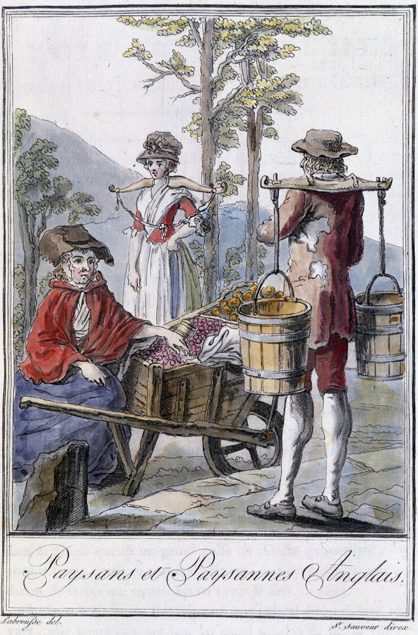 英国农民和农民 - 在 Grasset St Sauveur 编的“”旅行百科全书”中。 1796 作者 雅克·格拉塞德·圣索维尔